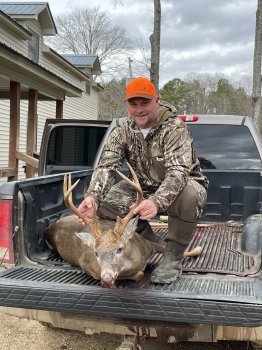John Gregory with a 205lb buck.
