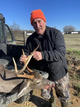 Bill Atwood with a long-tined buck.
